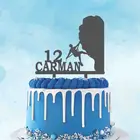 Персонализированный подъемный Топпер для торта с именем на заказ, Подростковый человек, силуэт для скалолазания, Топпер для торта, украшение для торта на день рождения