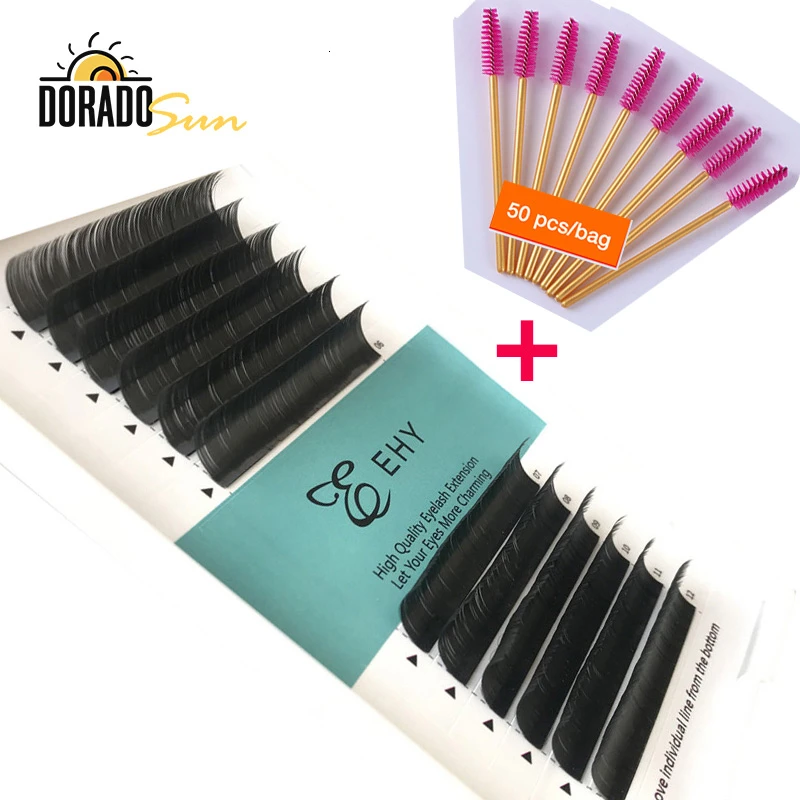DORADOSUN 12 Ряд протеиновые шелковые накладные ресницы в отдельной упаковке Maquiagem Cilios