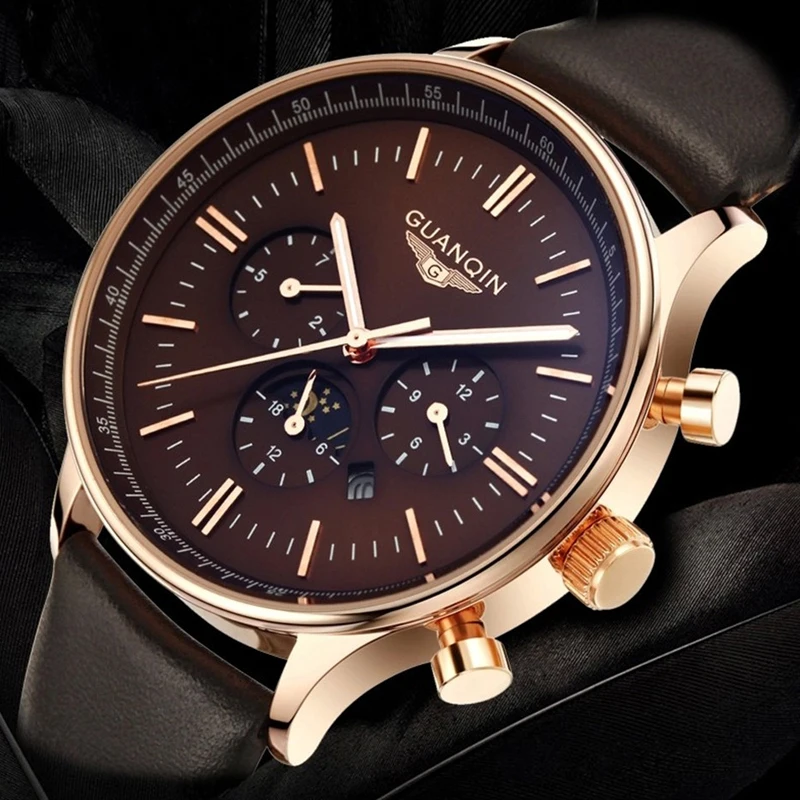 

2020 Guanqin GQ12003 Fashion men's watch top brand luxury watch quartz clock men's waterproof sports watch relegio marmano
