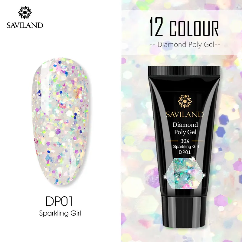 30ml DP01 Saviland 30 мл Гель-лак акриловый полигель изменение температуры многоцветный Алмазный полигель для ногтей быстрое строительство УФ-набор для ногтей - Цвет: 30ml DP01