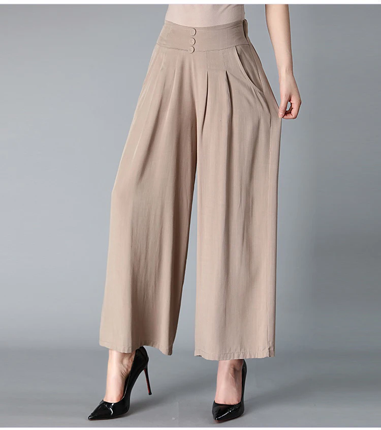 Женские брюки для танцев однотонные свободные с широкими штанинами повседневные