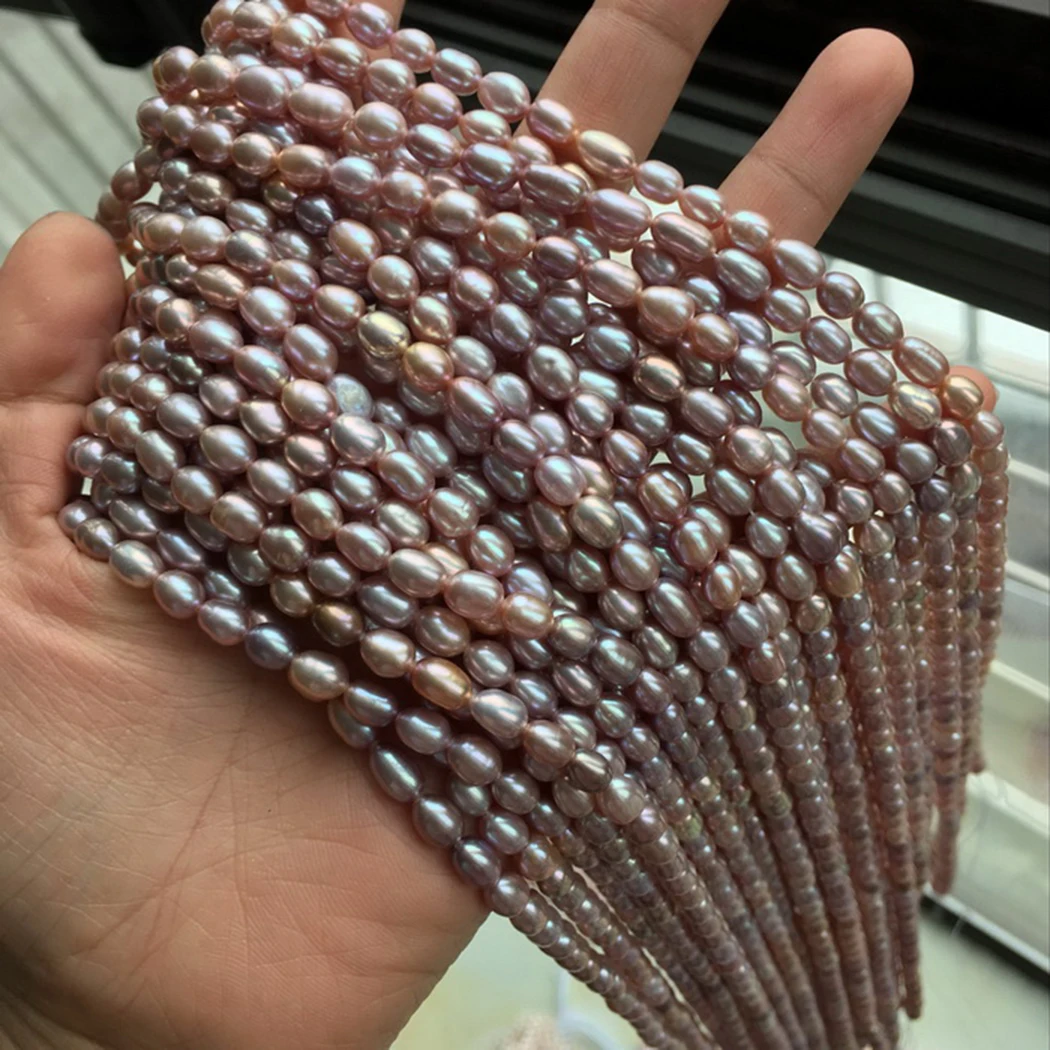 Натуральный пресноводный жемчуг 4 5-5 5 мм рисовый драгоценный камень бусины для