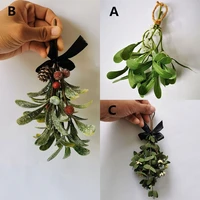 new frosted sprigs glitter home garlands artificial mistletoe imitation plants christmas wreaths decor
