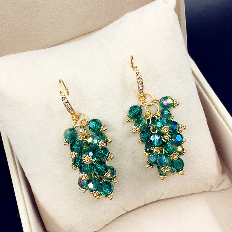 Женские Висячие серьги Ajojewel синие белые черные зеленые висячие с кристаллами