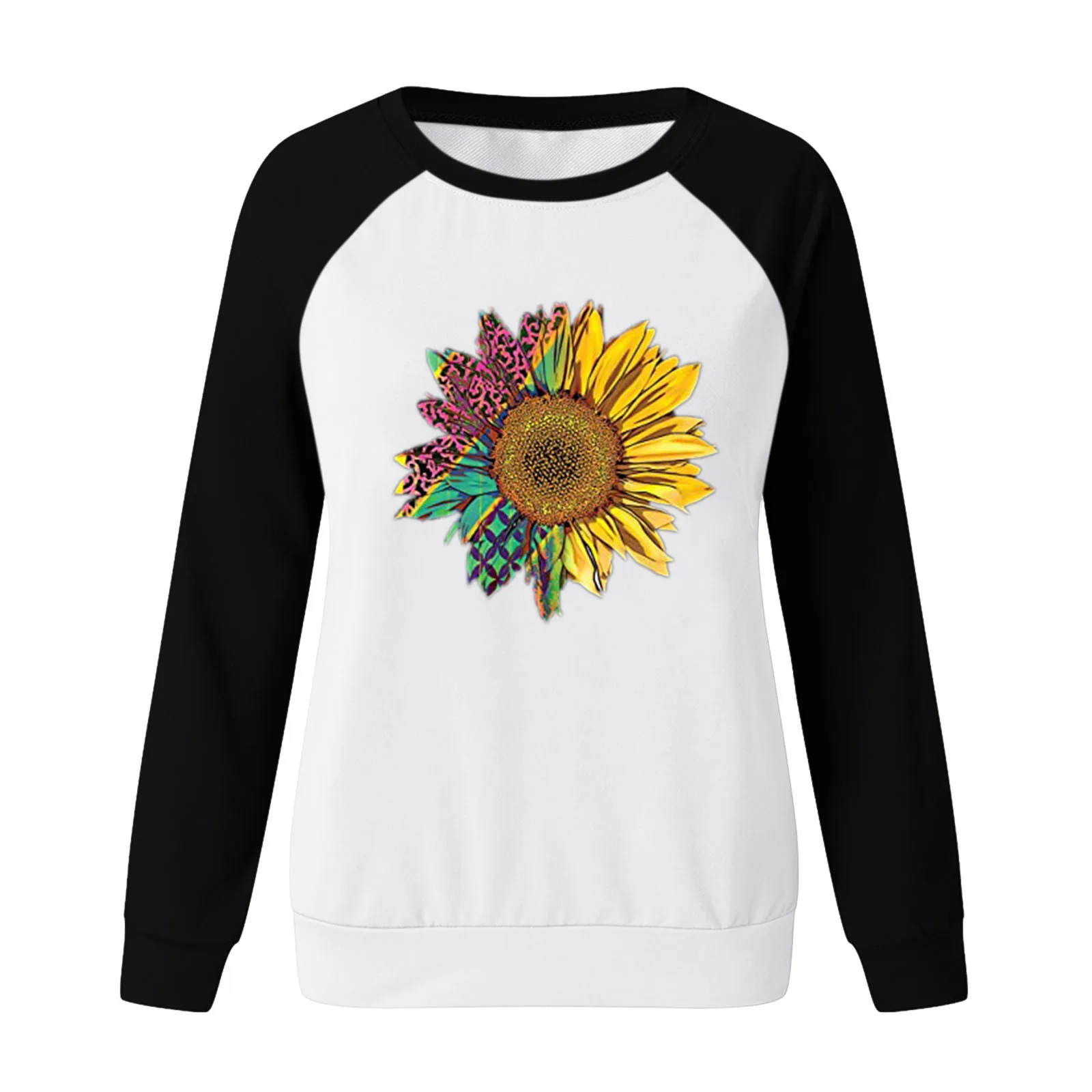Women Blouse Autumn Winter Long Sleeve Sunflower Print Loose Oversized Sweatshirt Ladies Hoodie Casual Pullover Sweater Harajuku
