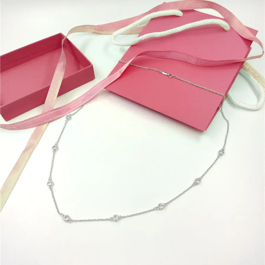

Classic noble 9 zircon women's necklace, personalized design, S925 sterling silver material, luxury jewelry, fashion