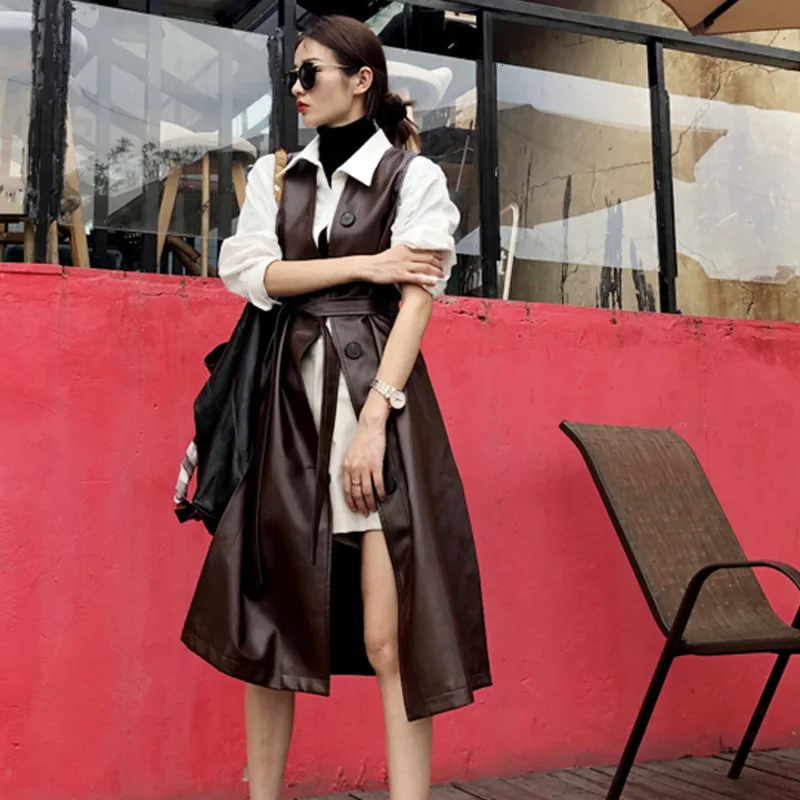 [LANMREM] 2020 осень и новые продукты Мода Открытый однобортный длинный женский