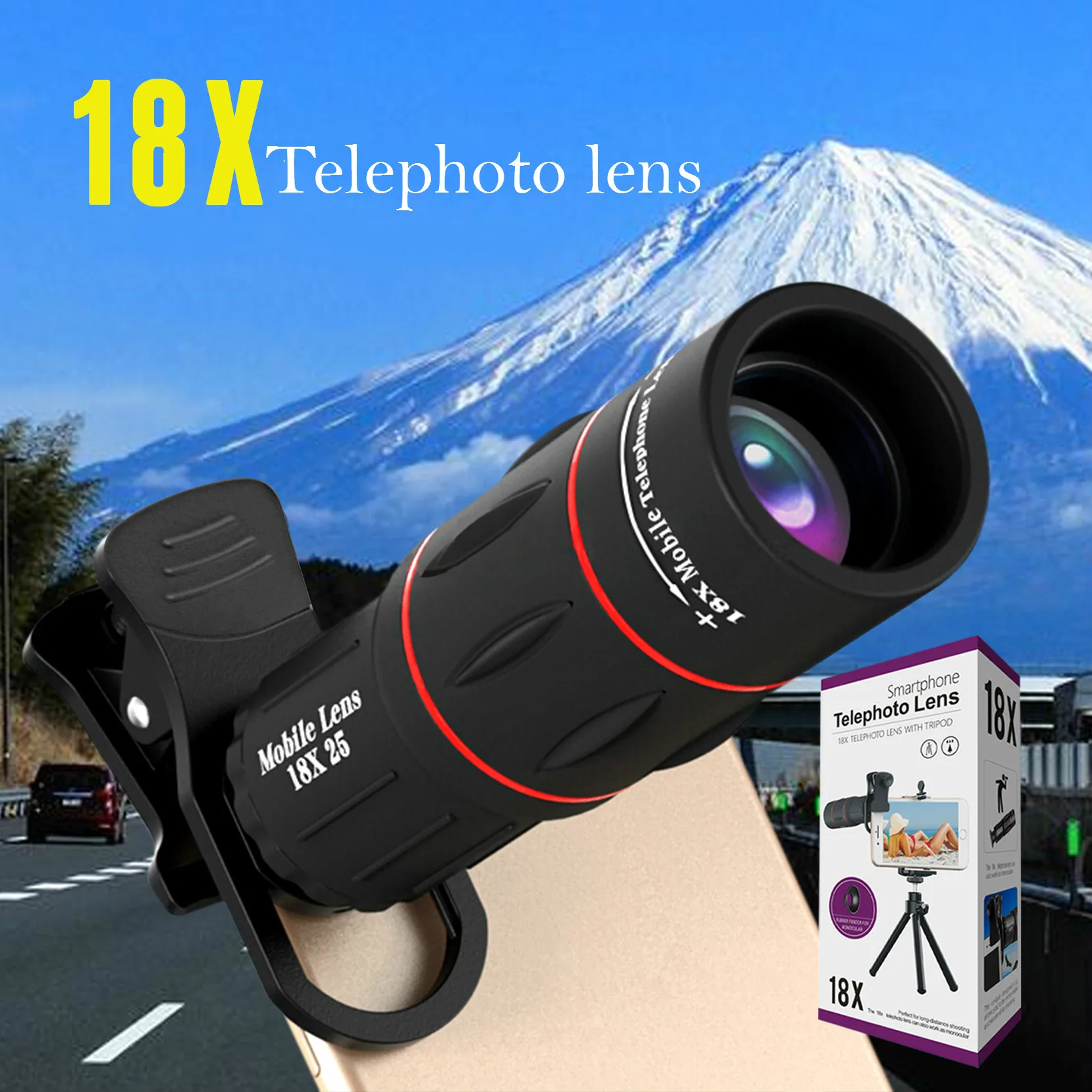 18X монокулярный телескоп зум объектив мобильный телефон камеры для IPhone Samsung