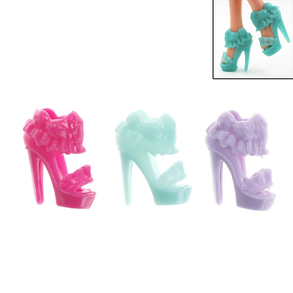 

Аксессуары для кукол Барби 10 пар, модные кукольные ботинки разных цветов для девочек, обувь на высоком каблуке, разноцветные сандалии