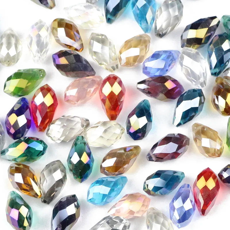 

YHBZRET Waterdrop Pendant Austrian crystal beads 8*13mm 30pcs Teardrop glass loose bead for jewelry making bracelet Earrings DIY