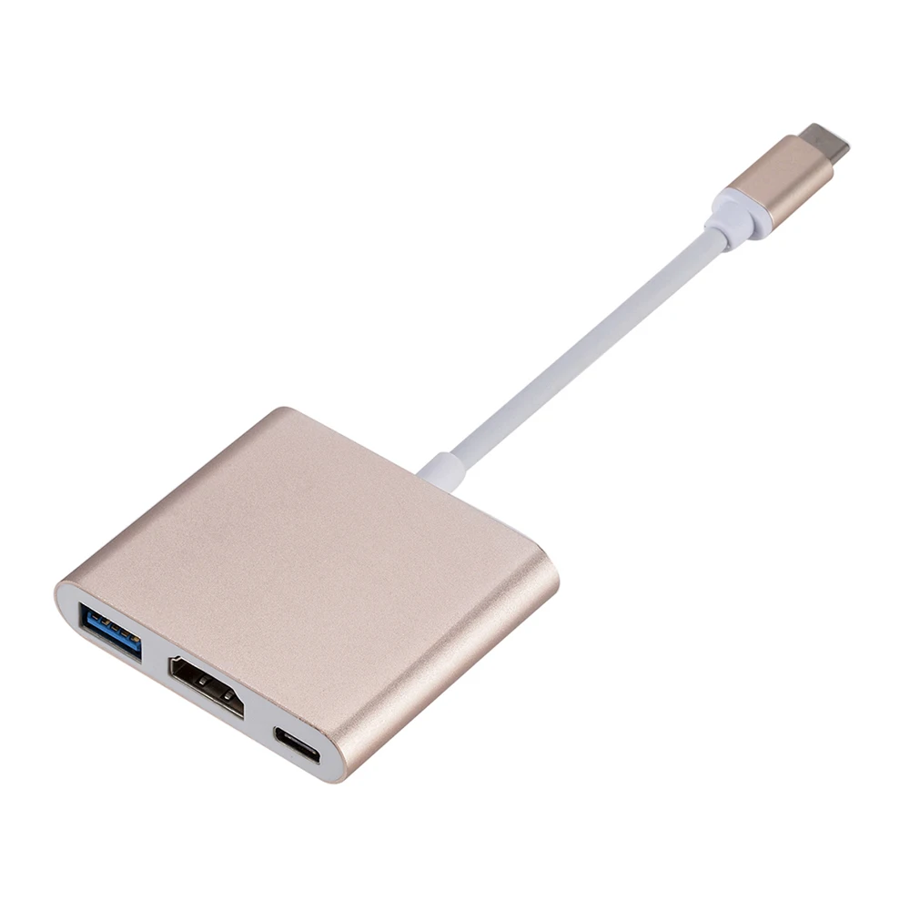 Kebidu Многофункциональный 3 в 1 мужчин и женщин USB-C USB 3,1 тип-c к HDMI USB 3,0 зарядный адаптер для Macbook Air 12 конвертер
