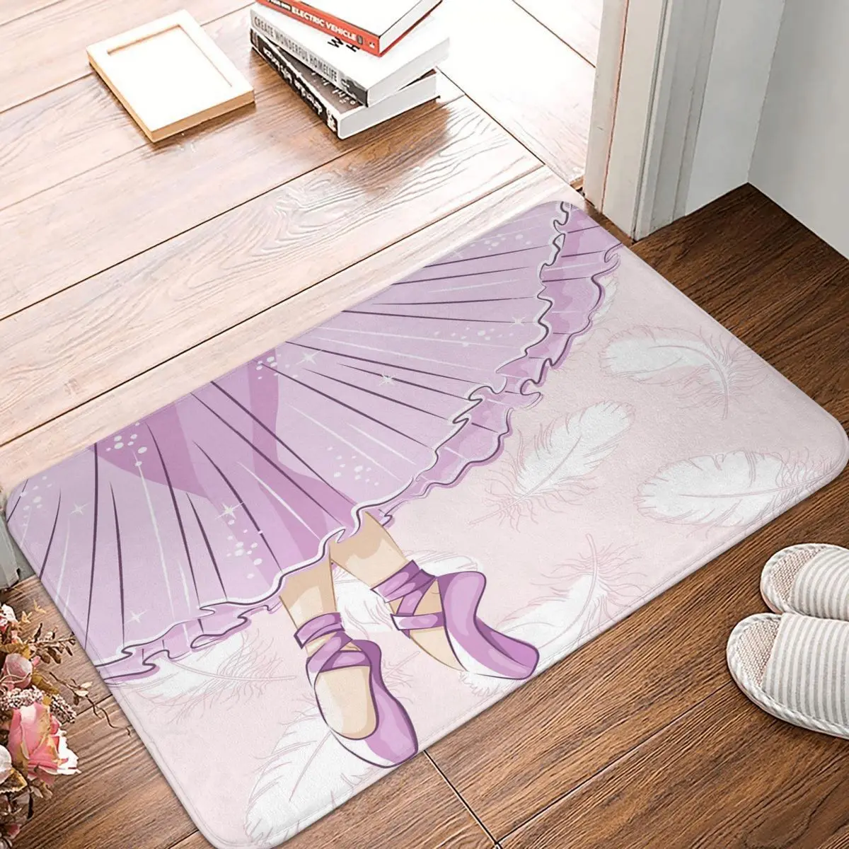 Cute Ballet Girl Doormat Bathroom Printed Polyeste Mat Entrance Home Hallway Absorbent Floor Rug Door Mat Foot Pad