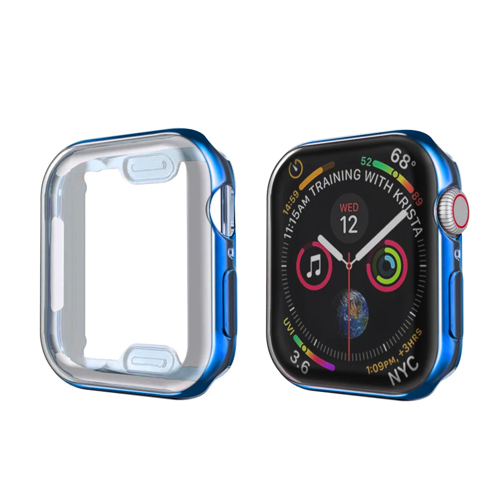 TPU чехол для apple watch 5 4 3 2 1 чехол 44 мм/40 мм iWatch 42 мм/38 мм мягкий защитный бампер для экрана Аксессуары для apple watch - Цвет: blue
