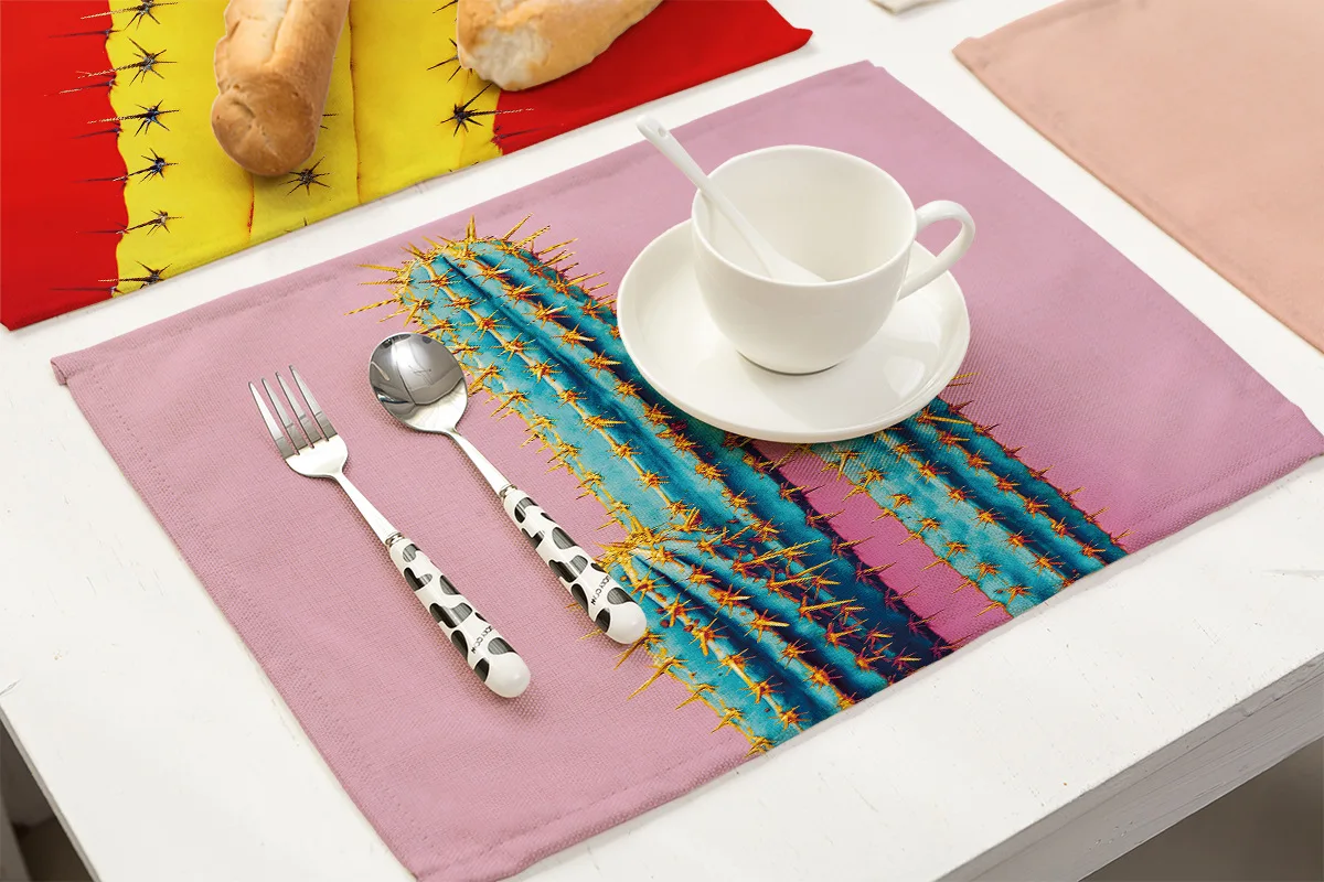 Подставки под напитки с принтом розового ананаса и кактуса коврик для обеденного