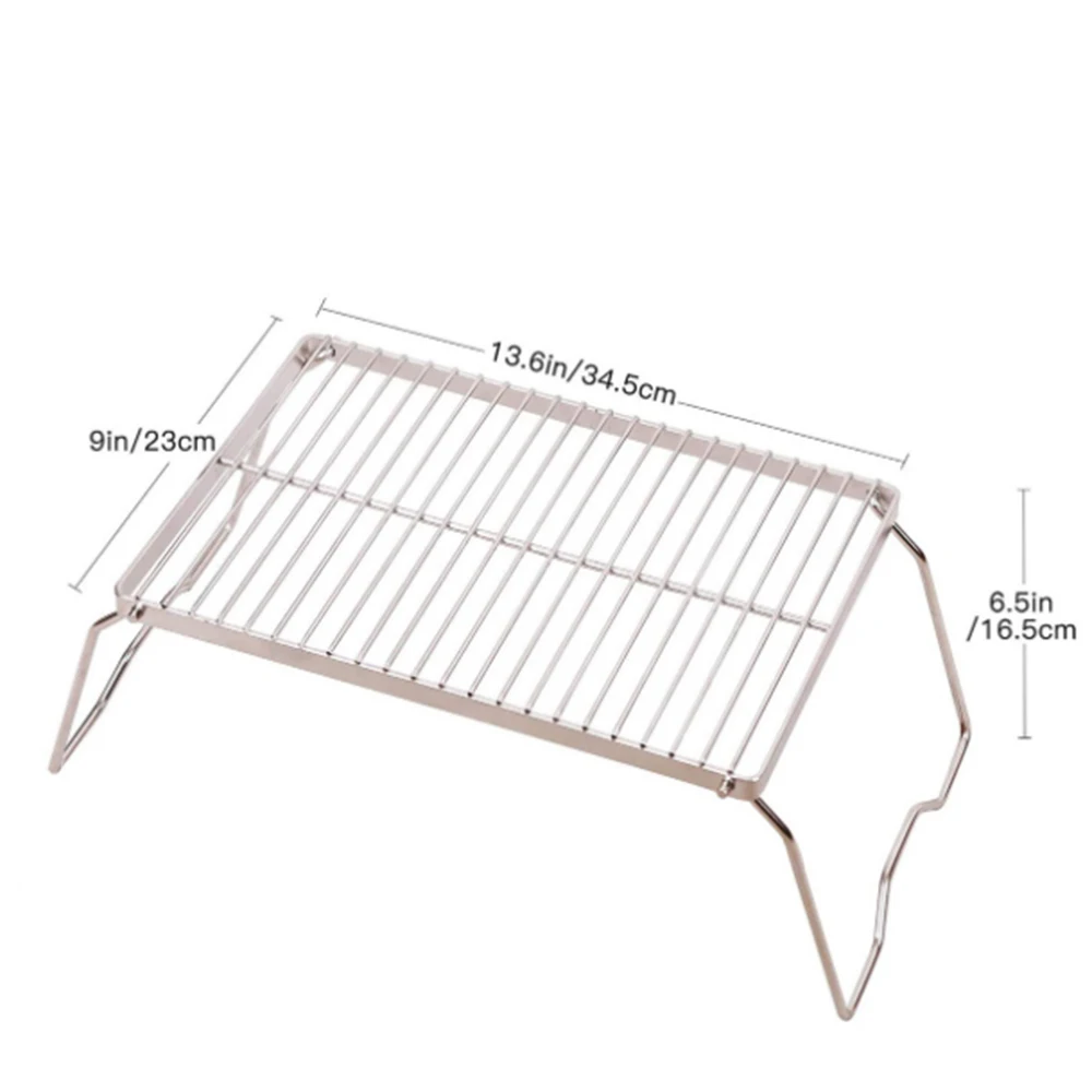 Карманный гриль для барбекю портативный из нержавеющей стали складной