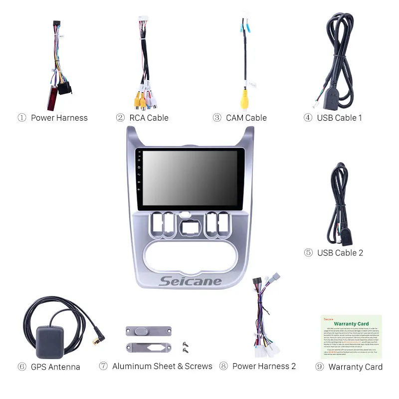 Seicane автомобильный Android 8 1 HD 9 &quotBluetooth навигация для Renault Duster/Logan 2009 2013 USB AUX GPS авто