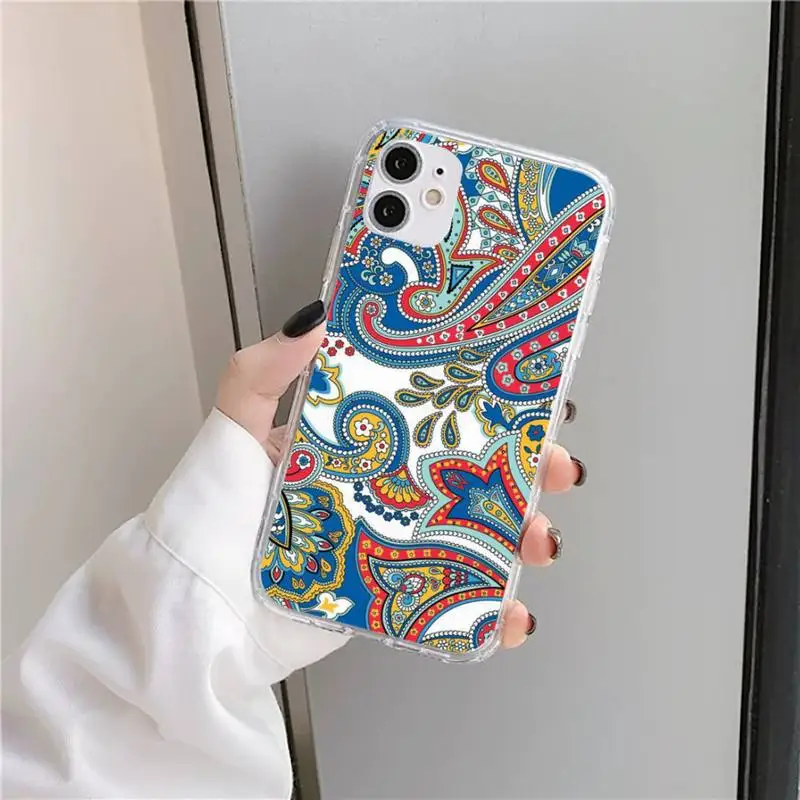 

Mandalas Flower Funda Phone Case Transparent soft For iphone 5 5s 5c se 6 6s 7 8 11 12 plus mini x xs xr pro max