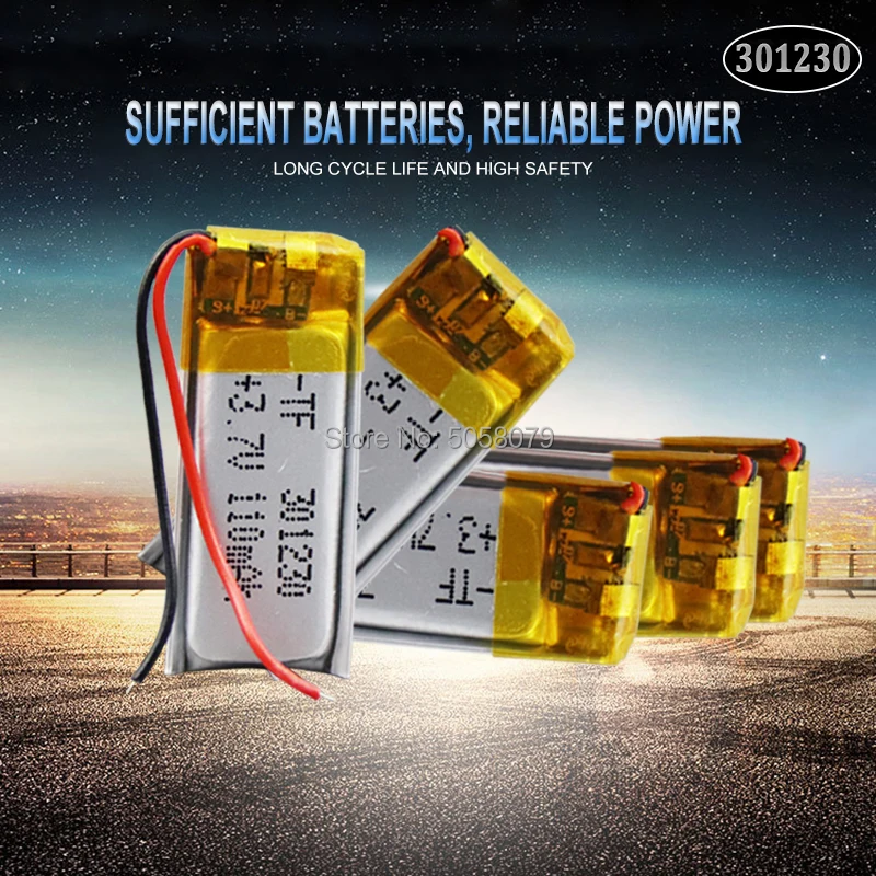 301230 3 7 v 110mah полимерный литий ионный перезаряжаемый аккумулятор li po батарея для