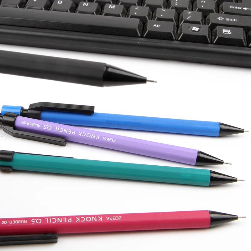 5 шт Зебра стук карандаш Резина 100 механический MP 0 мм Япония с стиранием цветов в