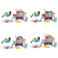 simulation electronic cash register toys set with calculator scanner children pretend play house toy set child interactive game