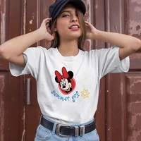 womens kawaii t shirt disney mickey mouse clothes cotton t shirt short sleeve soft tshirt new summer family outfit tee tops