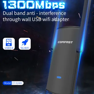 comfast gigabit usb wifi adapter cf 924ac 1300mbps wifi network card 2 45 8ghz dual band wireless wifi dongle receiver free global shipping