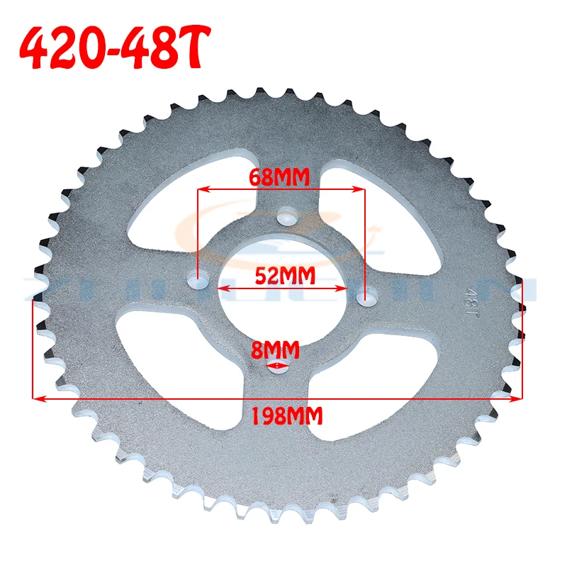 420/428 31T/37T/41T/48T зуб 52 мм Задняя звездочка подходит для Китая ATV Quad Pit Внедорожный
