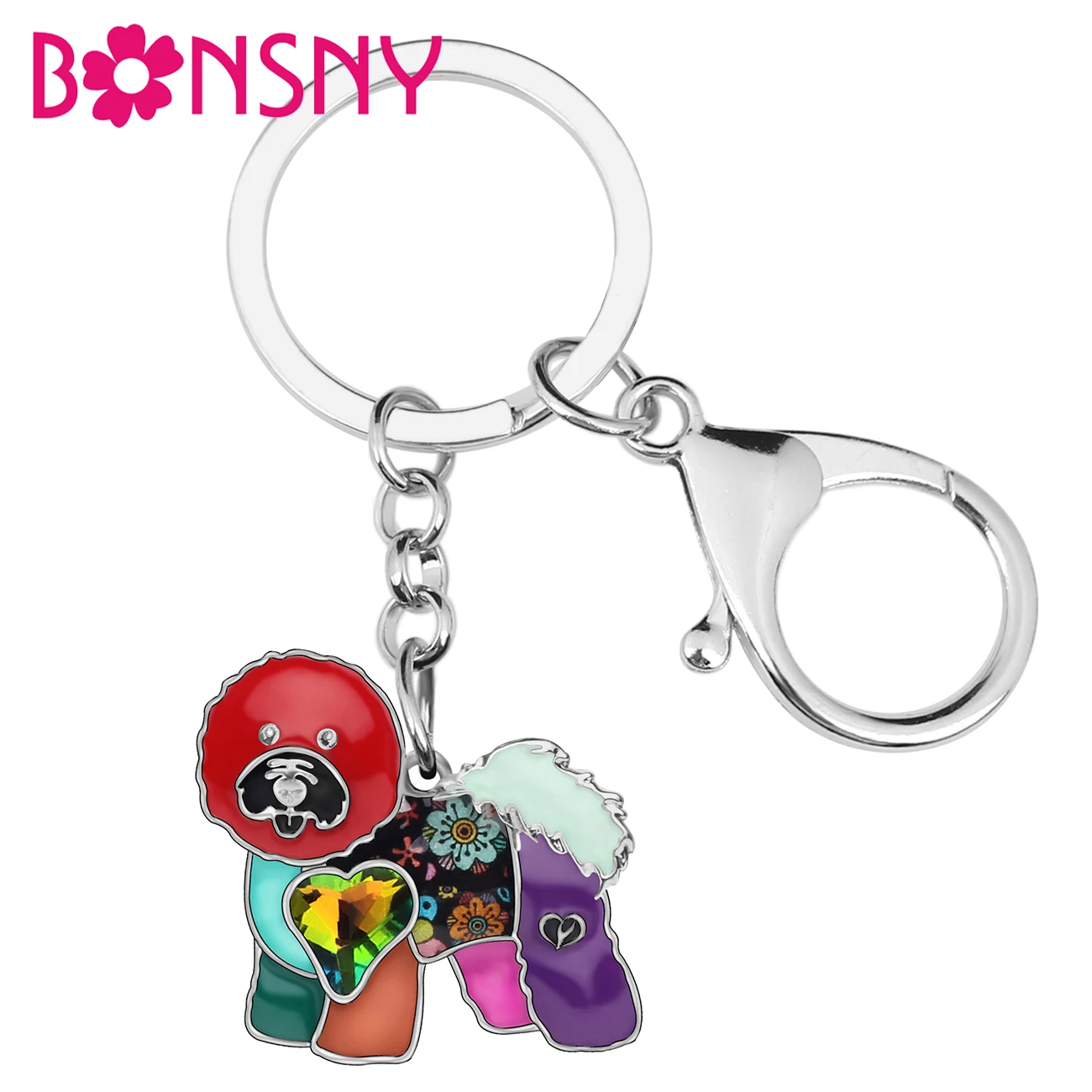 Bonsny эмаль прекрасная сумка на плечо из кожи для собак милый брелок ключей в виде