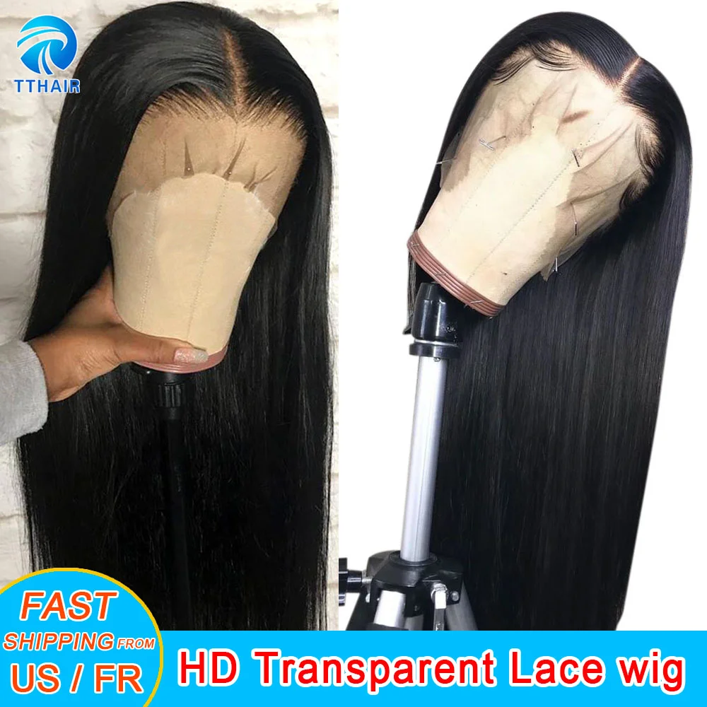 Bone Straight Human Hair Wigs Tpart Lace Front 13x4 Lace Front Human Hair Wigs 4x4 Closure Wig 150% Straight Brazilian Remy Wigs