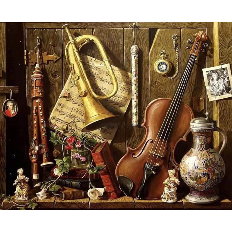 

5d Diy алмазная живопись скрипка пейзаж полная квадратная круглая Алмазная вышивка Стразы узор наклейка украшение BY500
