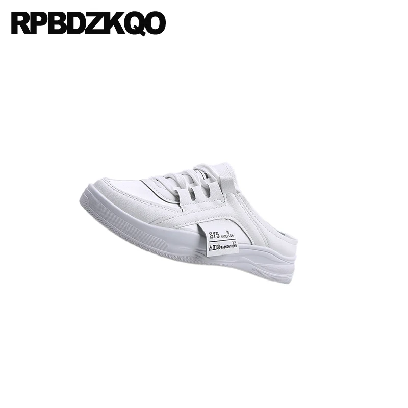 Круглый носок со шнуровкой женские сандалии шлепанцы белая спортивная обувь