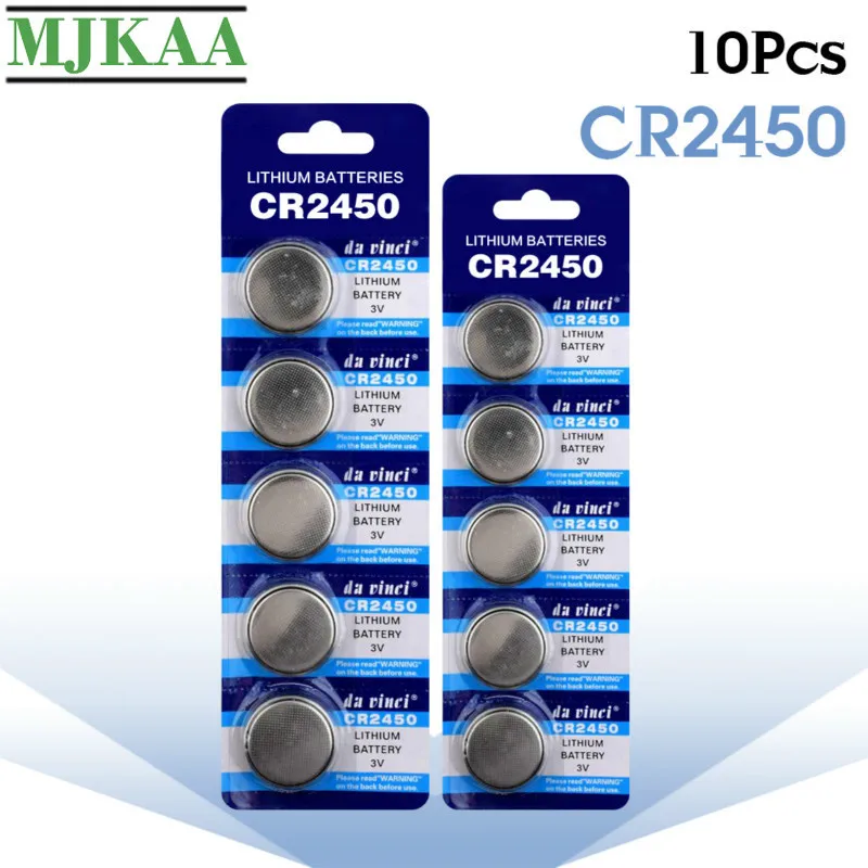 MJKAA 10 шт. CR2450 кнопочные аккумуляторы KCR2450 5029LC LM2450 литиевая батарея для монет 3 в CR