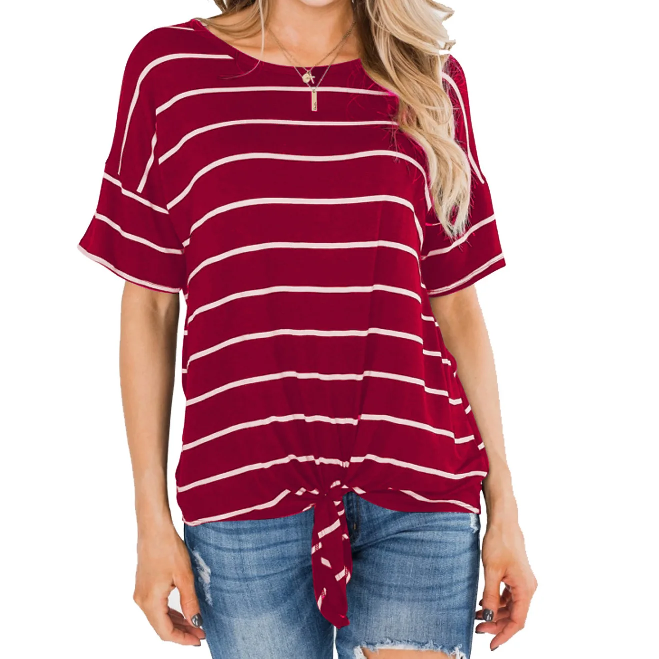 Женская Винтажная футболка в полоску летняя уличная одежда стиле Харадзюку с