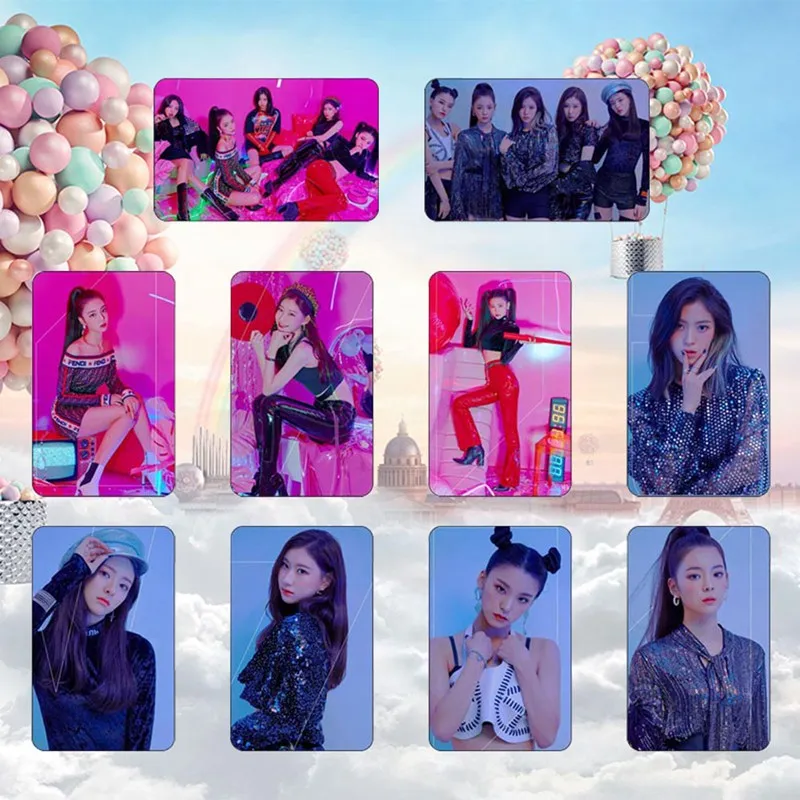 10 шт./компл. ITZY фотостудия фото карты ПВХ карты с кристаллами наклейки для автобуса студенческие карты Канцелярский набор