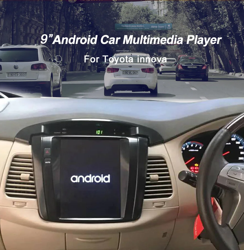 Четырехъядерный 32G rom вертикальный экран android 7,0 Автомобильный gps мультимедийный видео радио плеер для Toyota innova 2004- навигация