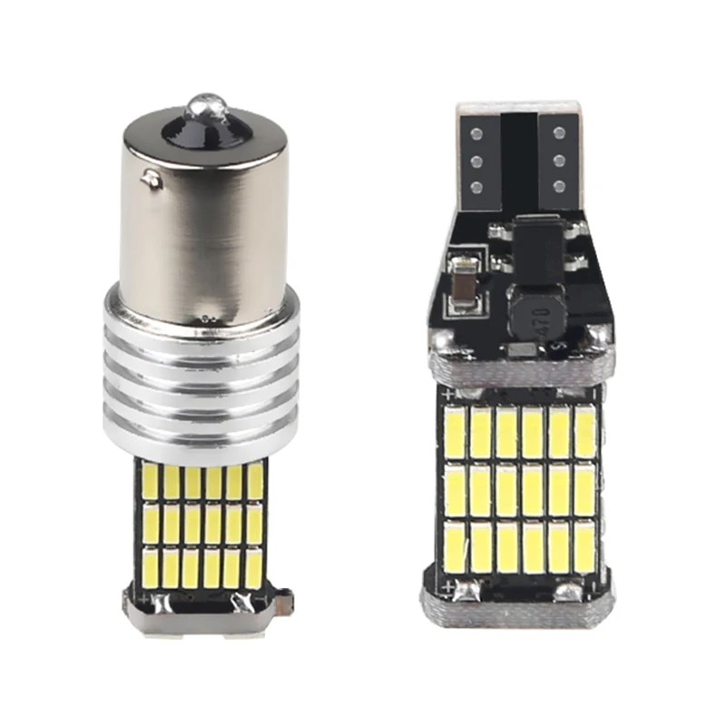 2 шт. ошибок 12V T15 1156 Ba15s светодиодные лампы для обратный светильник Canbus белый p21w DRL