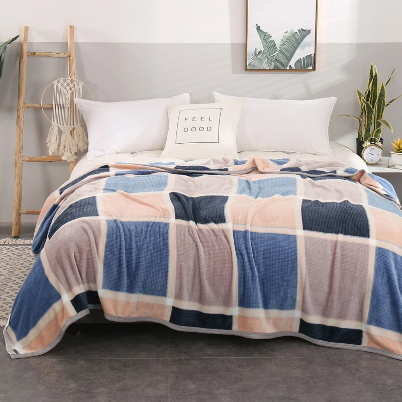 Зимнее теплое мягкое утолщенное высококачественное фланелевое одеяло модное