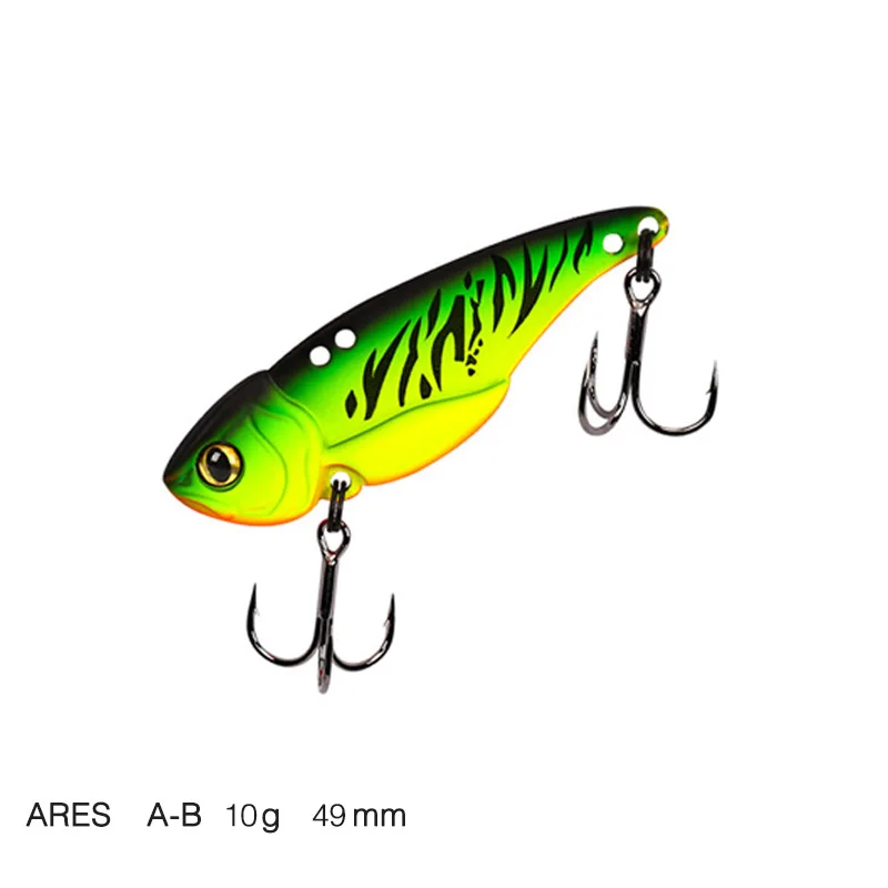 Ares-A-B 10g TSURINOYA ARES-A 5 г/7 г/10 г/15 г Металл VIB приманка для рыбалки искусственная приманка с тройным крюком двойное отверстие низкий центр тяжести - Цвет: Ares-A-B 10g