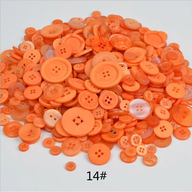 14 orange 600 шт./лот L/M/S Смешанная загрузка смолы кнопка швейные пуговицы ремесла для DIY скрапбукинга детская одежда пуговицы - Цвет: 14 orange