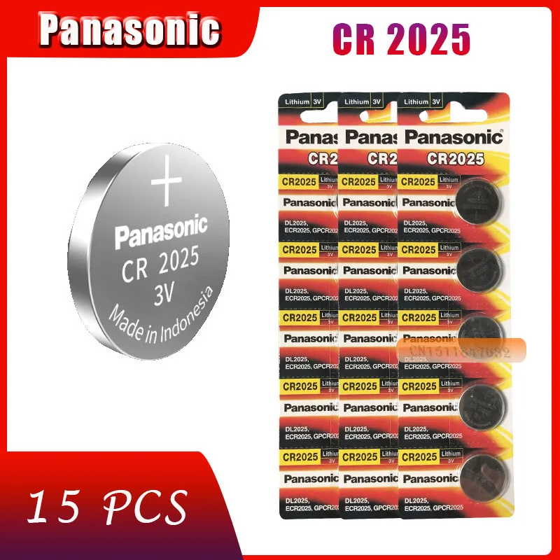 15 X оригинальный новый аккумулятор для PANASONIC cr2025 3v кнопочная батарея монетные