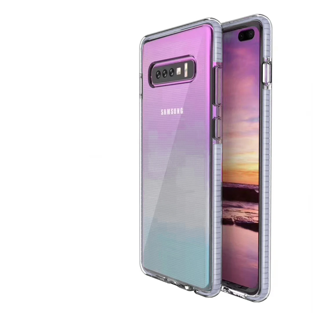 Light Purple Двойной чехол повышенной прочности с ударостойкий Прозрачный чехол для Samsung Галактики A10 A20 A20E A30 A40 A50 A70 M10 M20 S10 S8 S9 плюс S10e чехол для телефона из мягкого силикона ТПУ с рисунком - Цвет: Light Purple