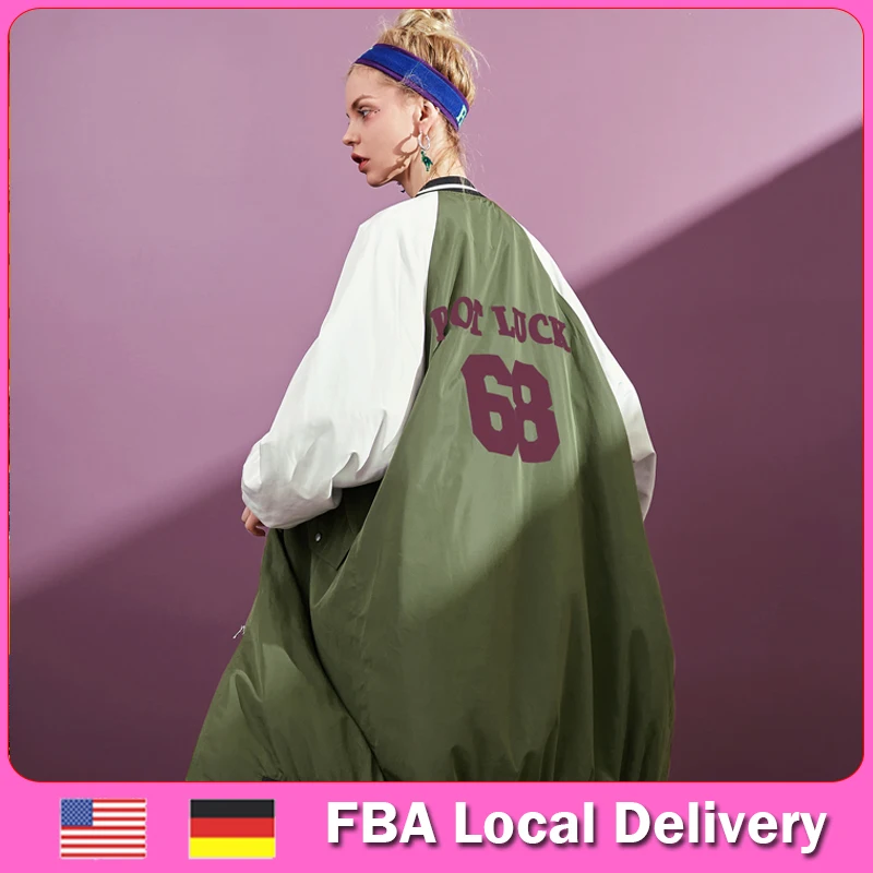 Женская бейсбольная куртка ELFSACK US & DE FBA длинная Повседневная с принтом в виде цифр