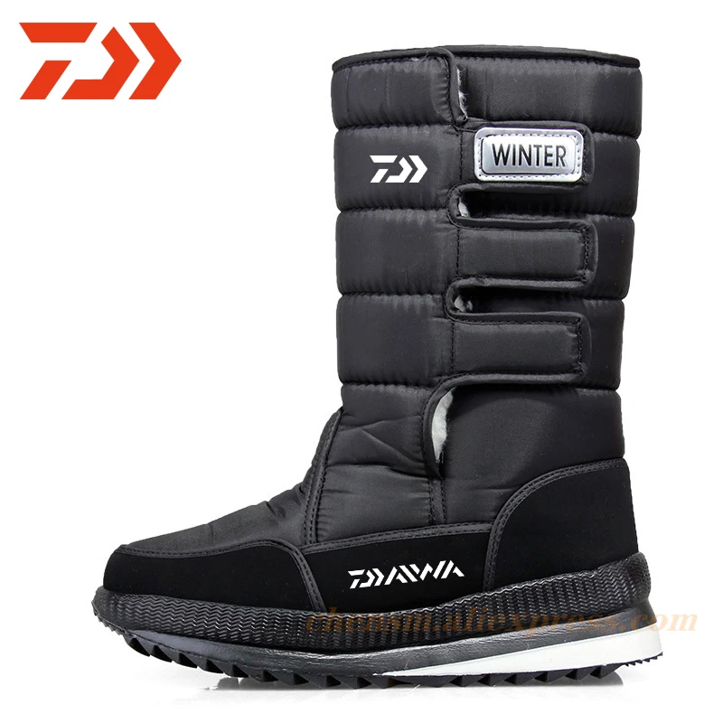 Daiwa 2021 Camouflage Snow Boots Platform Men Winter Fishing Shoes High Quality Warm Non-slip Waterproof for -40 Degrees | Спорт и