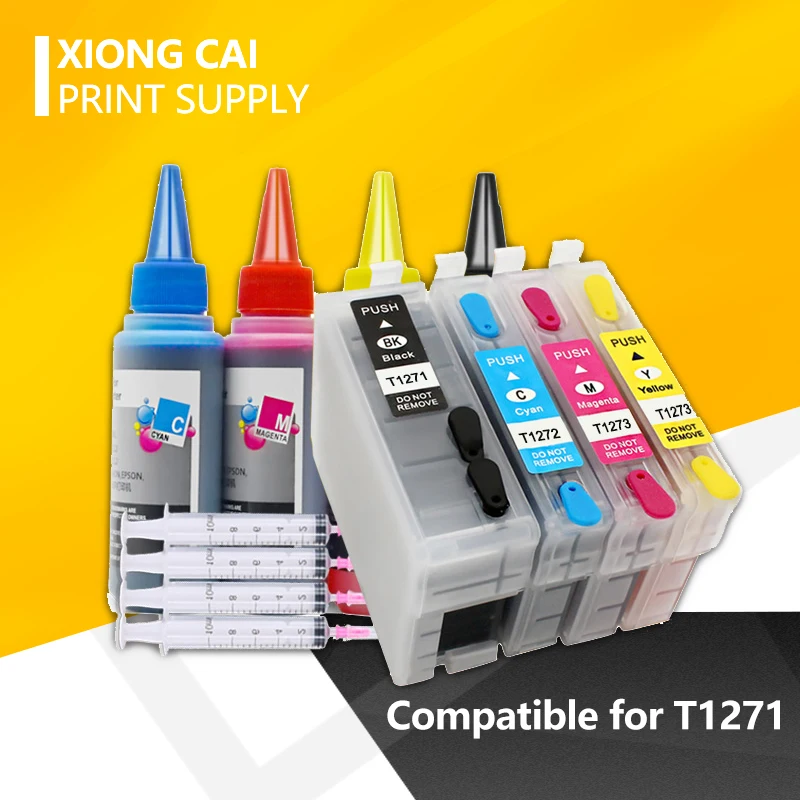 T1271 127 XL Refillable патрон чернил для принтера EPSON рабочей силы 60 545 645 840 845 WF 3520 3530 3540 7010