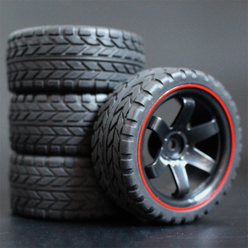 4pcs 1/10 On-Road Car Tires 26*64MM Plastic Wheel Rim Rubber Tyre 701A for HSP Tamiya HPI Kyosho Sakura 94122 94123 D3 D4 tt02 | Игрушки и