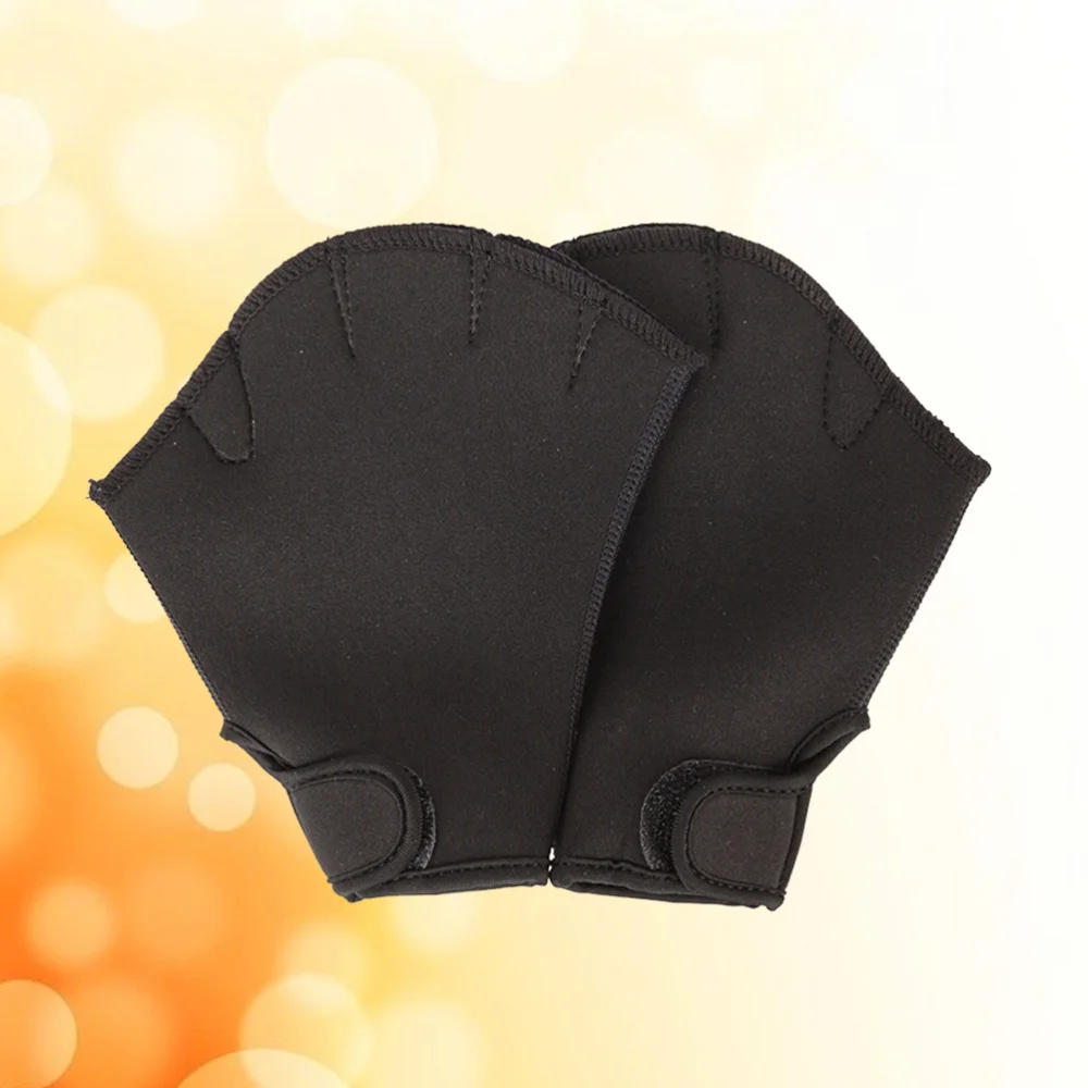 

1 Pair Swimming Webbed Aquatic Fit Traning Paddle Diving Size (Black)