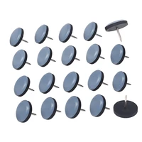gtbl 20pcs 25mm chair gliders furniture sliders ptfe easy moving pads round with nail feet protector for hardwood floor