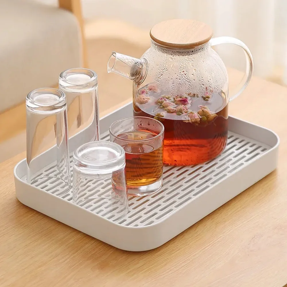 

Two-Tier Design Drainer With Drip Tray Drain Rack Dish Drain Board Mat With Thickened Design For Home Fruit Plate Drain Cup