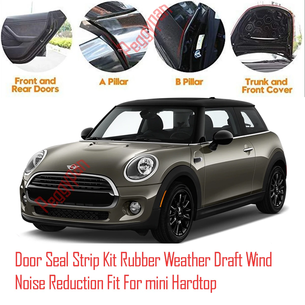 Door Seal Strip Kit Self Adhesive Window Engine Cover Soundproof Rubber Weather Draft Wind Noise Reduction For Mini Hardtop