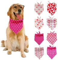 comfortable pet saliva towel valentine day dog bandana pet triangle scarf cute heart shaped printed triangle scarf skin friendly